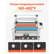 Load image into Gallery viewer, SucceBuy Hot Dog Roller Stainless Steel Sausage Grill Cooker Hot Dog Machine with Bun Warmer Cover 3 Temp Control for Commercial
