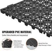 Load image into Gallery viewer, SucceBuy Interlocking Tile 12/50/55PCS 12"x12" Splicing Soft PVC Drainage Floor Tiles Non-Slip Drainage Holes for Bathroom Pool

