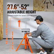Bild in Galerie-Viewer laden, SucceBuy Roller Stand Heavy 2500 LBS Load Capacity 27.6"-52" Adjustable Folding Roller Support Stand for Pipe Wooden Boards
