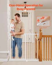 Load image into Gallery viewer, SucceBuy Baby Gate 28/30/36 Inches High Dog Gate Easy Step Walk Thru Child Pet Security Pressure Mount Kit Wall Cups Doorways
