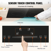 Charger l'image dans la visionneuse de galerie, SucceBuy 2/4/5 Burners Built-in Induction Stove Top 12/24/30in Ceramic Glass Electric Cooktop For Household Commercial  Cooking
