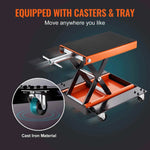 Amocart Motorcycle Lift 1100 LBS Motorcycle Lift Scissor Lift Jack with Dolly&Hand Crank Center Hoist Crank Stand for Motorbike