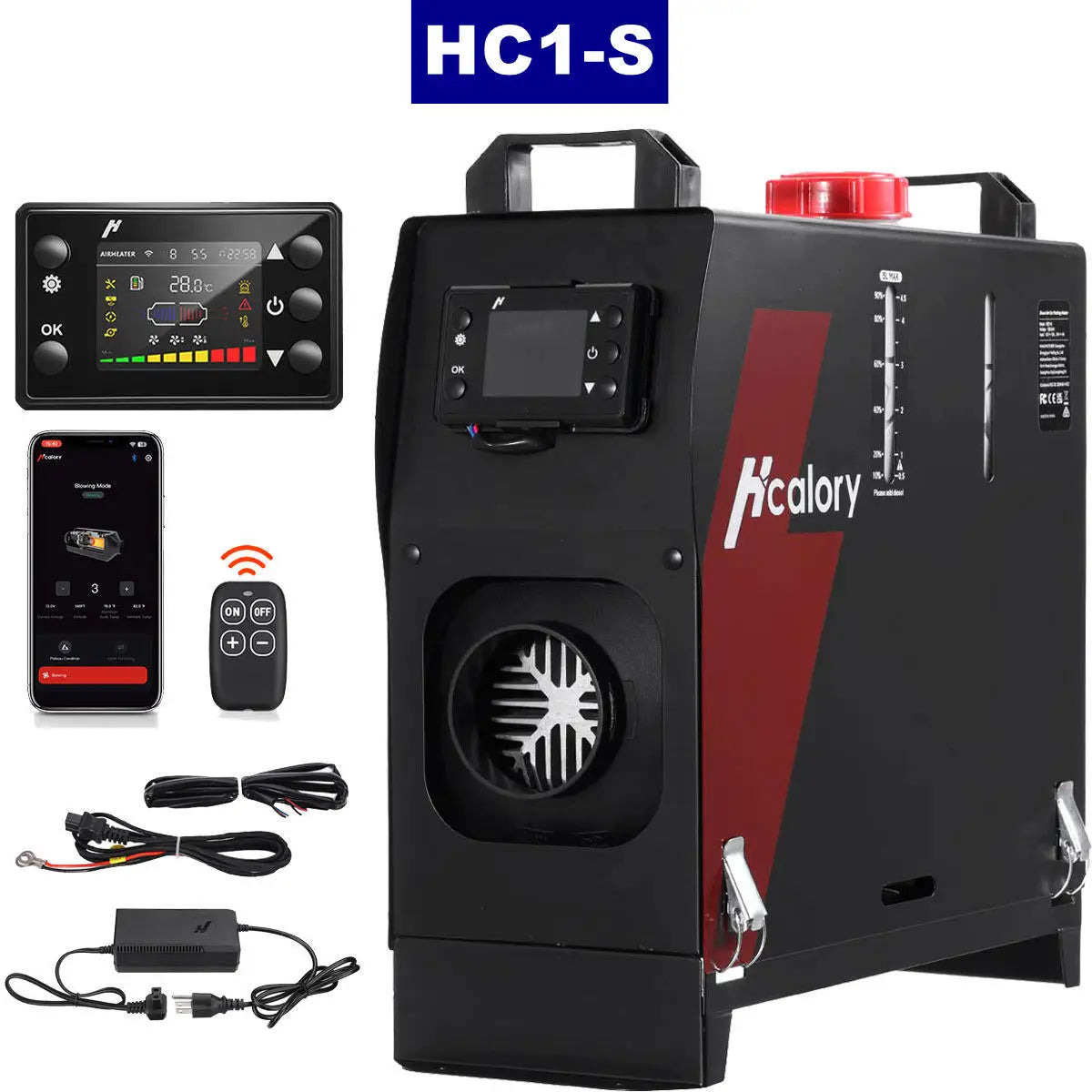 Hcalory HC1-S 12V/24VDC 8KW Diesel Auxiliary Heater AC110-130V All-in-One Air Parking Heater Smart App Remote Control Amocart