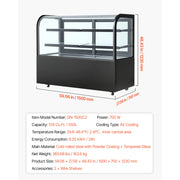 Load image into Gallery viewer, SucceBuy Refrigerated Display Case 3/7.1/9.8/17.6 Cu.Ft with LED Lighting TURBO Cooling Frost-Free Air-Cooling for Bakery Shop - AMOCART
