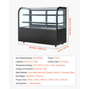 Load image into Gallery viewer, Amocart Refrigerated Display Case 3/7.1/9.8/17.6 Cu.Ft with LED Lighting TURBO Cooling Frost-Free Air-Cooling for Bakery Shop
