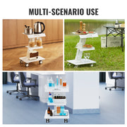Charger l'image dans la visionneuse de galerie, Amocart Lab Trolley 3-Layer Rolling Cart Metal Mobile Trolley  220 lbs Weight Capacity for Lab Clinic Beauty and Salon
