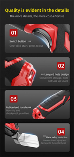 Cordless Electric Scissors 2 Blades Portable 4V Shears for Fabric Cloth Leather Cardboard Carpet DIY USB Cutting Tool 11000RPM