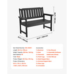 Amocart Outdoor Bench Wooden Metal Garden Bench for Outdoors 480 lbs Load Capacity Bench Outdoor Garden Park Bench