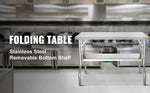 Amocart Folding Commercial Prep Table Commercial Worktable Workstation with Undershelf Folding Table for Home Kitchen