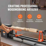 Amocart Benchtop Wood Lathe 10in x 18in / 14in x 40in US-120V Power Wood Turning Lathe Machine Variable Speeds for Woodworking