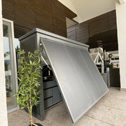 Charger l'image dans la visionneuse de galerie, Cuisine d'extérieur de luxe moderne sur mesure en acier inoxydable 304, barbecues noirs avec toit pour camping, jardin, piscine, usage commercial
