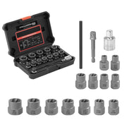 Load image into Gallery viewer, Amocart Bolt Extractor Kit Impact Bolt &amp; Nut Remover Set with Pin Punch Solid Storage Case Cr-Mo Steel for Removing Damaged

