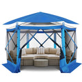 12x12 FT Screened Gazebo, Pop Up Stargazing Canopy Tent, Khaki | Gazebos On Clearance with Removable Roof,Instant, Customized