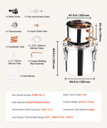 Amocart Alcohol Still 3 5 8Gal Stainless Steel Water Alcohol Distiller with Copper Coil Home Brewing Refining Fermentation Kit
