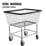 Amocart Commercial Wire Laundry Cart Laundry Basket 2.5/4.5 Bushel Heavy Duty with 4Inch Wheels for Home Bathroom Laundry Rooms