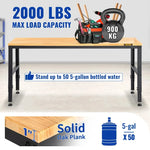 Amocart 72cm Woodworking Workbench Adjustable Height Oak Wood Hardwood Top Work Table 900KG Capacity for Office Home Workshop