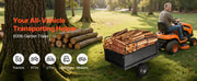 Bild in Galerie-Viewer laden, SucceBuy Garden Utility Trailer 17Cu.Ft&amp;600lbs Capacity ATV UTV Trailer Tow Behind Steel Dump Cart with 16" Tires for Lawn Mower
