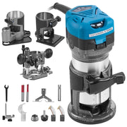 Bild in Galerie-Viewer laden, SucceBuy 800W Soft Start Compact Router Kit Variable Speed 10000-30000Rpm with Fixed Base, Plunge Base, Tilt Base and Offse Base

