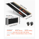 SucceBuy 12/24/36/48/60/72/84/96/120in Portable Door Threshold Ramp 800LBS Aluminum Folding Handicap Curbs Ramp for Wheelchair