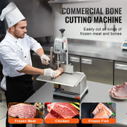 Bild in Galerie-Viewer laden, SucceBuy Commercial Electric Meat Bandsaw 650W 1800W Stainless Steel Countertop  Sawing Machine Frozen Fish Cutter for Pork
