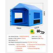 Load image into Gallery viewer, SucceBuy Inflatable Paint Booth Inflatable Spray Booth with Powerful Blower and Air Filter System Round Roof with Light Hook

