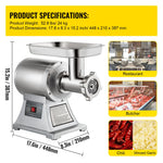 Amocart Electric Meat Mincer 330LBS/H Capacity Meat Grinder Machine, Stainless Steel Meat Grinder Commercial Sausage Stuffer Maker for Home & Commercial Use