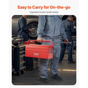 Load image into Gallery viewer, Amocart 18in Metal Tool Box 3-Tier 5-Tray Portable Folding Tool Chest Organizer with Handle Toolbox for Warehouse Repair Shop
