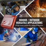 Amocart Welding Screen with Frame 6' x 8' Flame-Resistant Vinyl 3 Panel Welding Curtain Screens 12 Swivel Wheels for Workshop