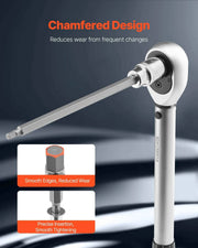 Charger l'image dans la visionneuse de galerie, Jeu de douilles à embout hexagonal extra-longues SucceBuy, 18 pièces, entraînement 3/8 pouce, acier allié S2 et acier Cr-V, normes SAE et métriques
