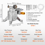 Amocart Pressure Washer Pump 7/8" Shaft Vertical 3400PSI 2.5GPM Replacement Power Washer Pumps Compatible with Honda, Simpson