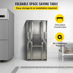 Amocart Folding Commercial Prep Table Commercial Worktable Workstation with Undershelf Folding Table for Home Kitchen