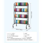 Amocart 4 Tier 3D Printer Filament Rolling Filament Spool Storage Rack with Wheels for Office Workshop 3D Printing Station