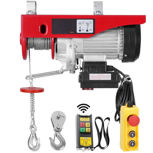SucceBuy Palan électrique 598 kg avec télécommande sans fil 100 m, hauteur de levage 12 m avec câble simple pour usine