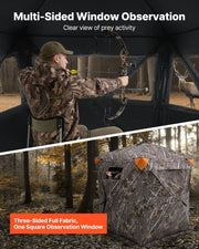 Charger l'image dans la visionneuse de galerie, Amocart Hunting Blind, 270° See Through Ground Blind, 2-3 Person Pop Up Deer Blind for Hunting with Carrying Bag, Portable Tent
