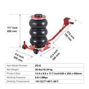 Load image into Gallery viewer, SucceBuy Pneumatic Jack 3 Ton/5 Ton Triple Bag Air Jack Quick Lift Heavy Duty Car Repair Jacks Folding Rod Jacks with Two Wheels
