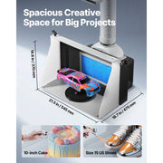 Load image into Gallery viewer, Amocart Airbrush Spray Booth Dual Fans 21.5x18.7x14.6 in with 3 LED Lights and Exhaust Extension Hose for Painting Models Arts
