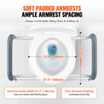 SucceBuy Raised Toilet Seat 3.5" Height Raised 300 lbs Weight Capacity for Standard Round Toilet Aluminum Handrail