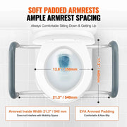 Load image into Gallery viewer, Amocart Raised Toilet Seat 3.5" Height Raised 300 lbs Weight Capacity for Standard Round Toilet Aluminum Handrail
