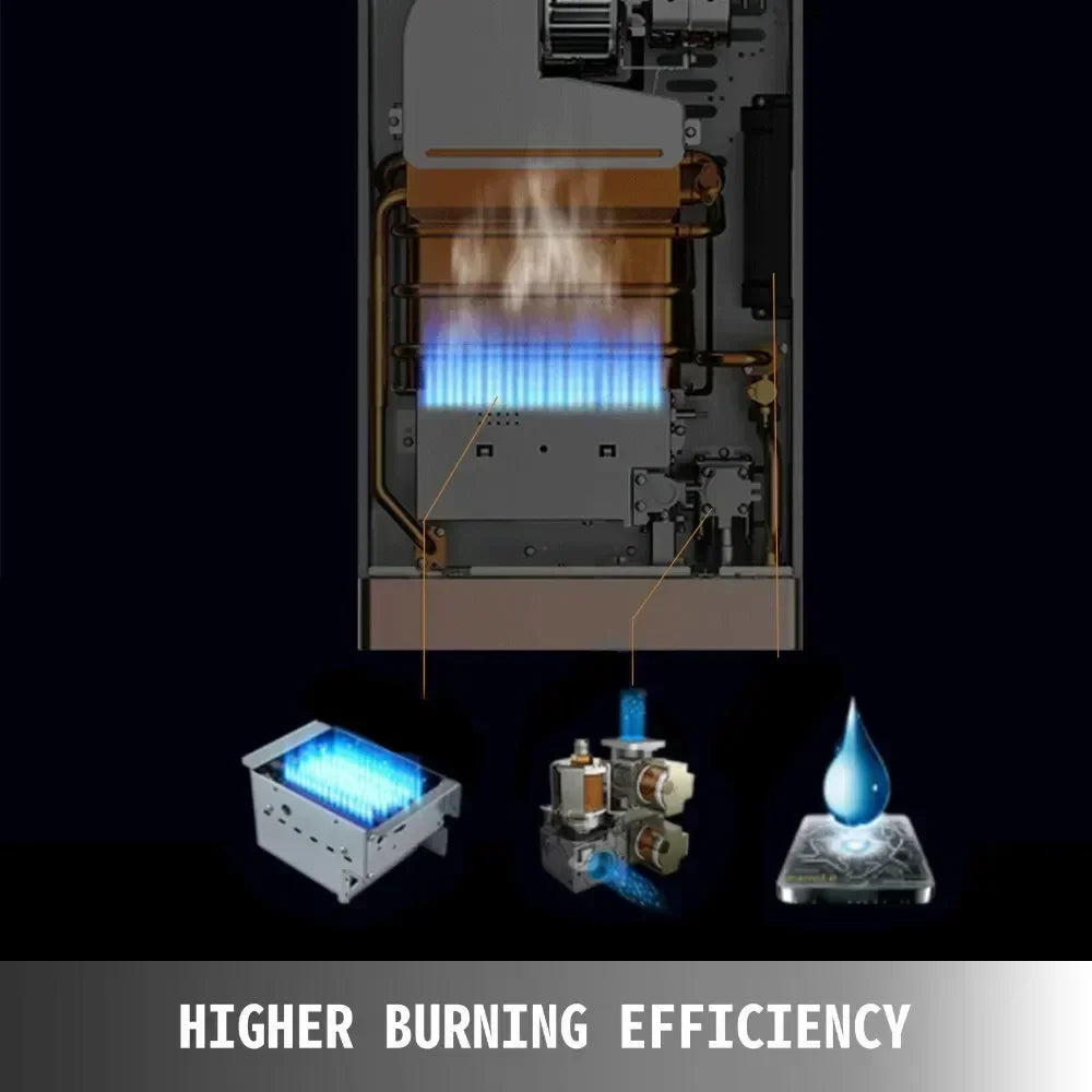 VEVOR LPG Water Heater 6L 8L 10L 12L 16L 18L Liquefied Petroleum Gas Propane Butane Stainless Steel Tankless Water Heater
