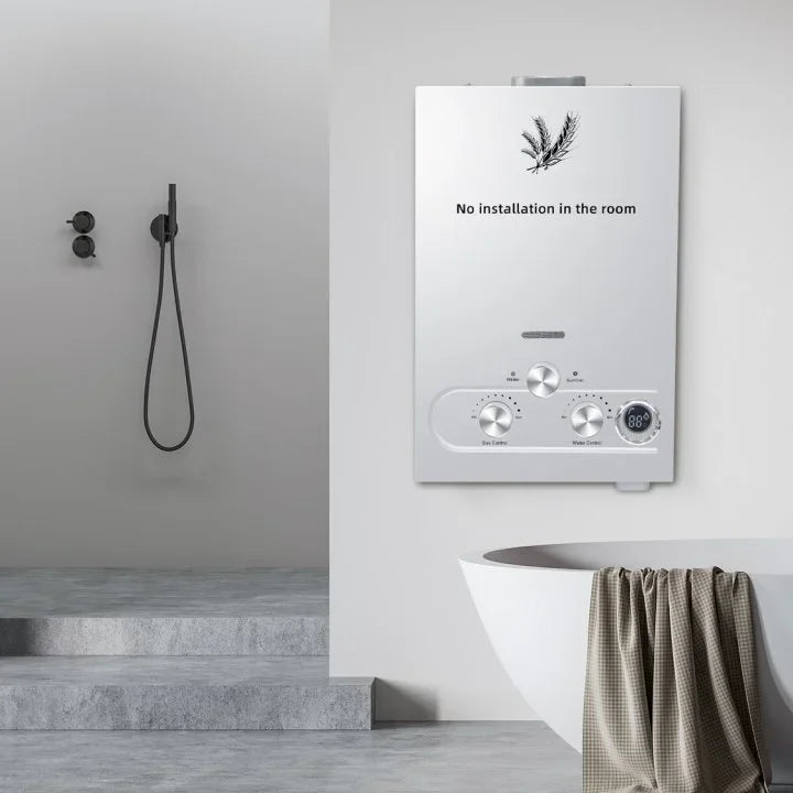 VEVOR 6L 8L 10L 12L 16L 18L LPG Water Heater LED Display & 24Hour Water Supply & Over-Heat Protection for Kitchen Bathroom Salon