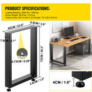 Load image into Gallery viewer, Amocart 2PCS Table Legs Steel 2204LBS /1000KG Load Square Shape with Pre-Drilled Holes for Home Use Commercial Bar Hotel Office

