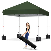 Load image into Gallery viewer, 10x10 FT Pop Up Canopy Tent, Black Heavy Duty Waterproof Gazebo Shelter with Wheeled Carry Bag Portable Instant Sun Shade for Outdoor Parties, Events &amp; Camping,Patio, Garden, Beach
