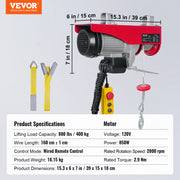 Load image into Gallery viewer, SucceBuy 200-800kg Electric Hoist with Wired/Wireless Remote Control Lifting Crane Cable Hoist Winch for Boat Garage Elevator
