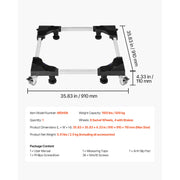 Load image into Gallery viewer, SucceBuy 1100 lbs Furniture Mover Dolly Fridge Stand with 8 Locking Twin Wheels 27.5 -35.4in Adjustable Mobile Base for Washer
