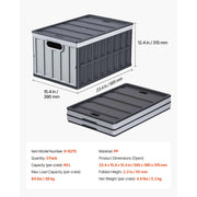 Load image into Gallery viewer, Amocart 2/3Packs 65L Plastic Collapsible Storage Bins Stackable Folding Crates Containers Space-Saving Basket for Home Organize
