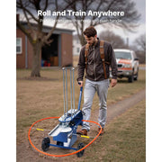 Load image into Gallery viewer, SucceBuy Clay Target Thrower Max 50/75-80 Clays 55 Yards Automatic on Wheels with Adjustable Foot Pedal Pull Handle for Shooting
