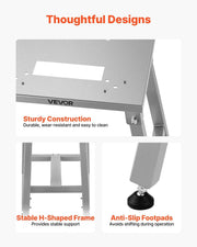Load image into Gallery viewer, Amocart Electric Meat Bandsaw Stand Adjustable Height H-Shaped Frame Anti-Slip Foot Pads Compatible with Models BS-130 &amp; BS-250
