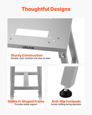 Load image into Gallery viewer, SucceBuy Electric Meat Bandsaw Stand Adjustable Height H-Shaped Frame Anti-Slip Foot Pads Compatible with Models BS-130 &amp; BS-250 - AMOCART
