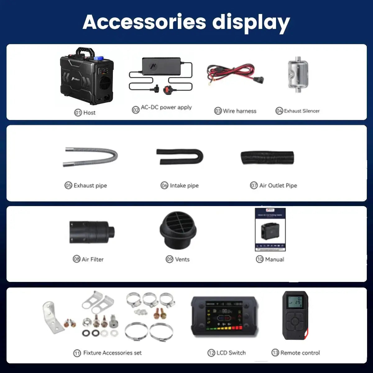 Hcalory TB2S+ 8KW Diesel Heater 6L Toolbox 2S Plus Portable Diesel Air Heater All in One 110/12/24V with App Control, Automatic Start and Stop Altitude Mode Functions for RV Garage Camper Fishing Amocart