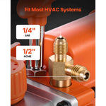 Amocart 3.5CFM 180W 1 Stage or 5CFM 375W / 7CFM 550W 2 Stage HVAC Rotary Vane AC Vacuum Pump, for R134a R22 R410a Systems Use